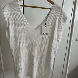 Zara White V neck top